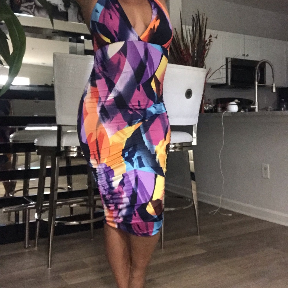 Multi color fitted dress
